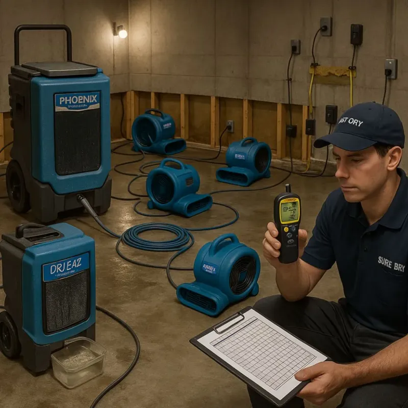 Structural Drying and Dehumidification process in Columbus, TX